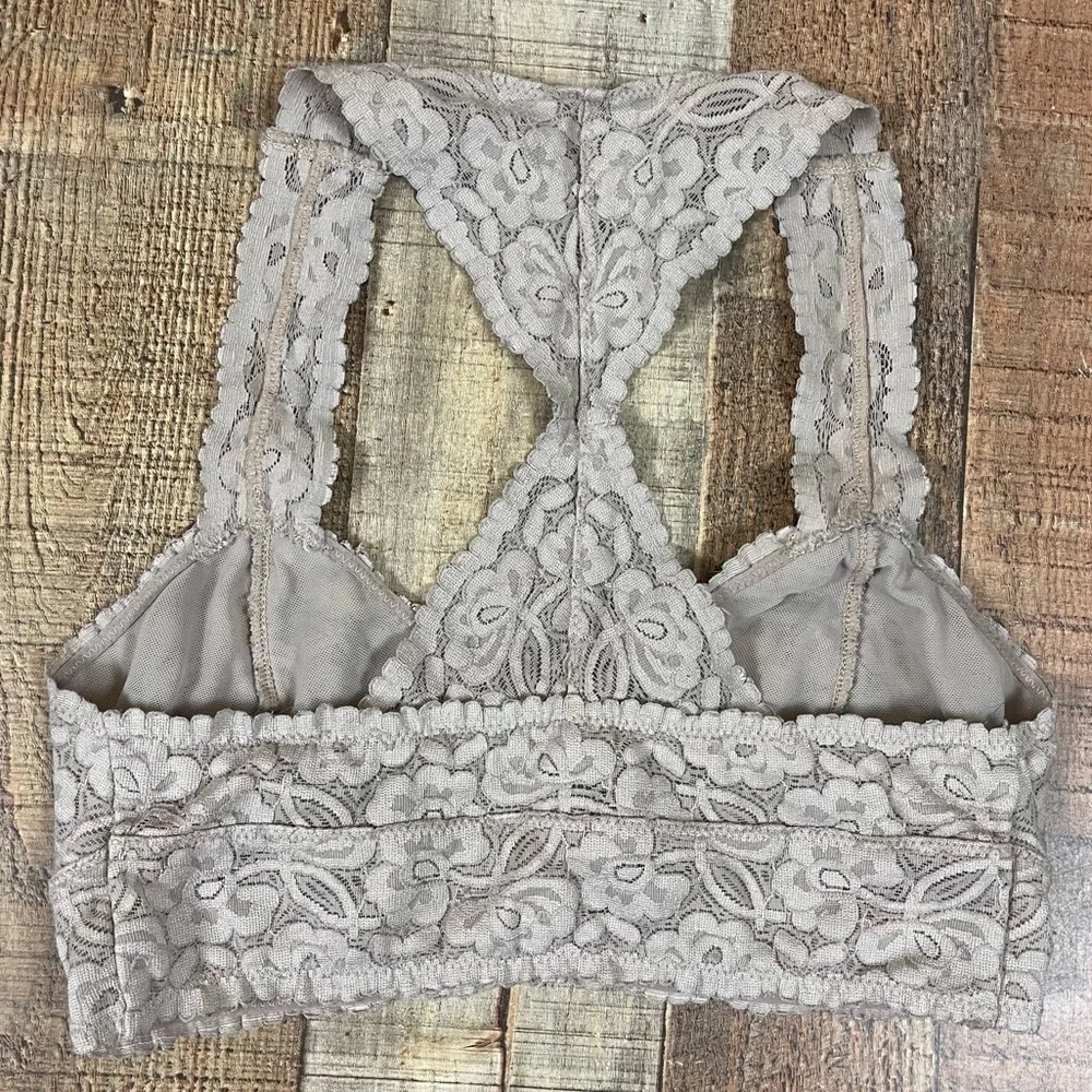 Free People Intimately Small Lace Nude Bralette Racerback T Back Boho